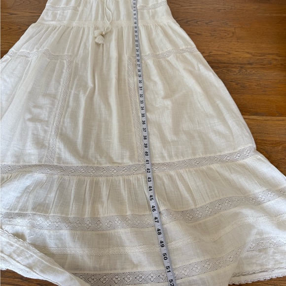 Elegant Cream Linen Sleeveless Dress - Picture 7 of 10